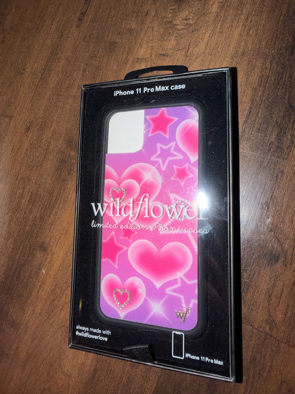 Wildflower iPhone 11 Pro Max Pink & Purple Heart and Star iPhone Case